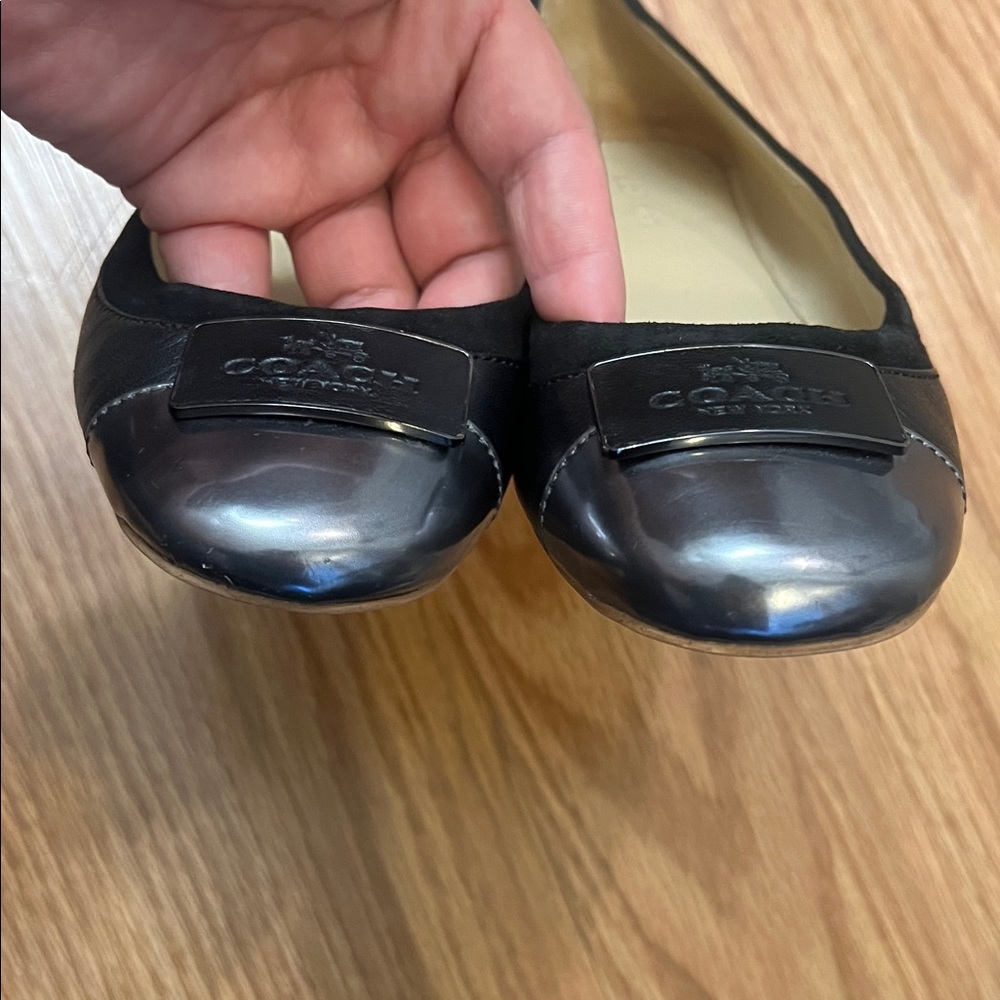 Coach Black and Silver Leather Flats - Picture 13 of 13